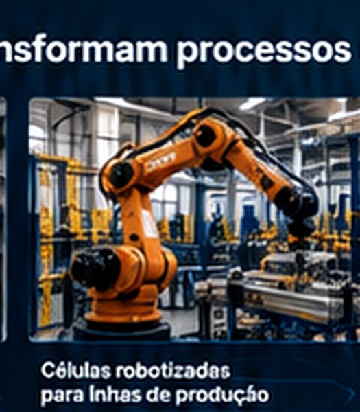 Célula robotizada em linha de produção